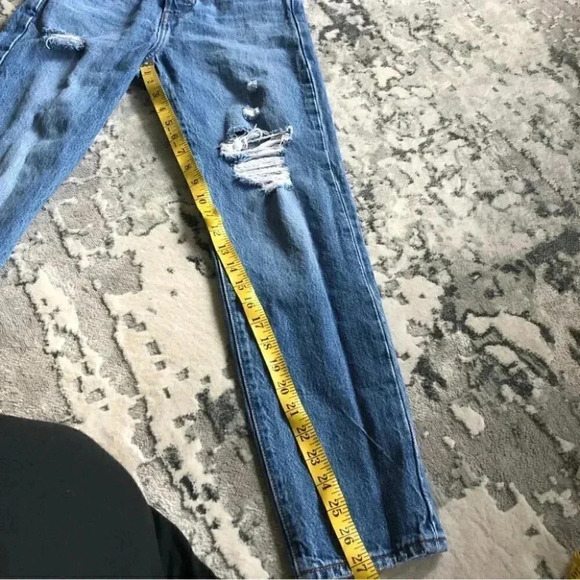 Levi's Distressed BIG E Wedgie Button Fly Skinny Mom Jeans 100% Cotton: 25 - Picture 11 of 12